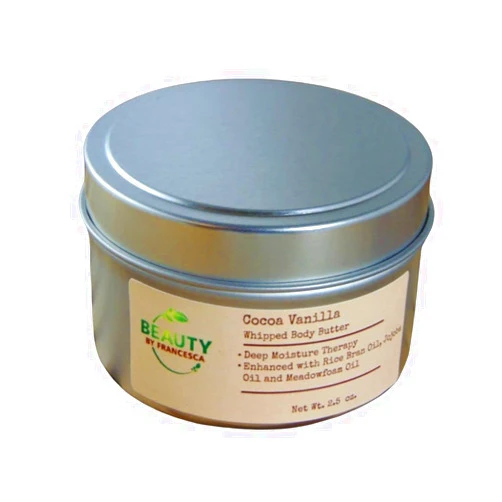 Beauty By Francesca Handmade Whipped Body Butter Cocoa Vanilla - 100% All Natural Ingredient Hydrating Moisturizing Body Cream with Essential Oils For Men and Women, 3 Oz