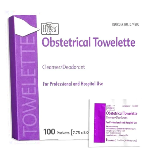 PDI D74800 Hygea Obstetrical Towelette, Box, 100, Towelettes