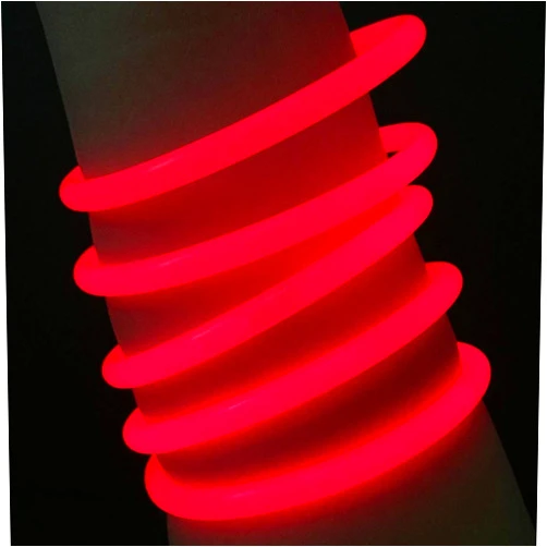 Glow With Us Glow Sticks Bulk Wholesale Bracelets, 100 8” Red Glow Stick Glow Bracelets, Bright Color, Glow 8-12 Hrs, 100 Connectors Included, Glow Party Favors Supplies, Sturdy Packaging, GlowWithUs Brand
