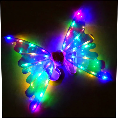UMNUNV Angel Fairy Wings Bulk Girls Colorful Lighting Music Gift Birthday Christmas Party Halloween Valentine Costume Princess Cosplay Kids Rainbow Toddler Butterfly Wings 4 5 6 7 8