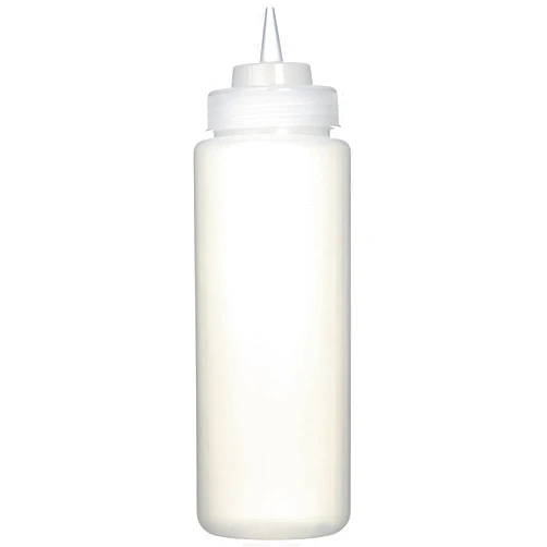 TarHong Tar Hong Wide Mouth Plastic Squeeze Bottle for Food Dispensing, 32 OZ, Clear