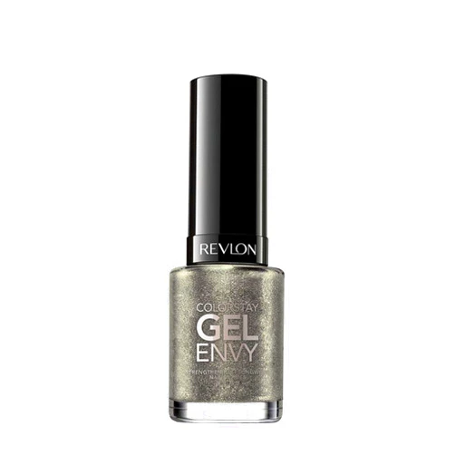 Revlon ColorStay Gel Envy Longwear Nail Polish, with Built-in Base Coat & Glossy Shine Finish, in Black/Grey, 515 Smoke and Mirrors, 0.4 oz