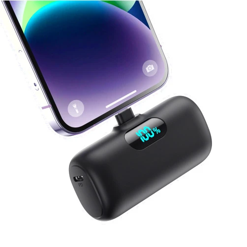 Feob Small Portable Charger for iPhone,Upgraded 5000mAh PD Fast Charging Power Bank,Mini Battery Pack Backup Charger Compatible with iPhone 14/14 Pro Max/13/13 Pro/12 Pro/11/XS/XR/X/8/7/6 etc-Black