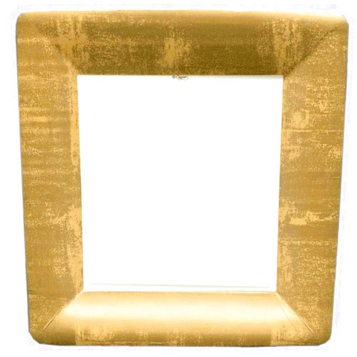 Caspari Gold Leaf Square Paper Dinner Plates in Ivory - 16 Count