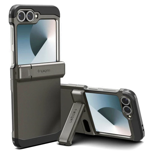 Spigen Tough Armor Pro Designed for Galaxy Z Flip 6 Case (2024) [Kickstand] - Gunmetal
