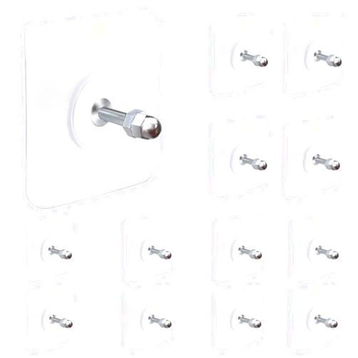 AIERSA 13 Pack Wall Hooks for Hanging,Screw Free Sticker for Mount Wall Shelf, 2 in 1 Reusable Adhesive Hooks Heavy Duty, Waterproof Rustproof and Oilproof for Kitchen, Bathroom, Home, Office(16mm)