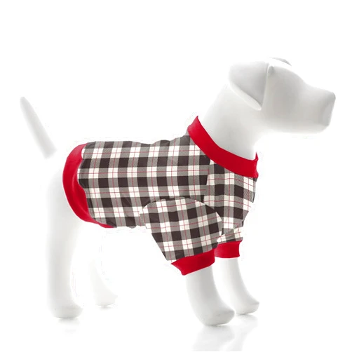 KicKee Pants KICKEE Dog Shirt, Stylish Print Doggie Tshirt for Small and Big Dogs, Adorable Puppy and Dog Clothes (Midnight Holiday Plaid - L)