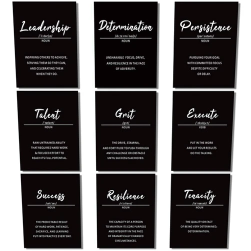 Outus 9 Pieces Inspirational Phrases Wall Art Prints Motivational Sayings Quote Poster Positive Print Decoration for Teens Adults Living Room Office Classroom College Decor, Unframed, 8 x 10 Inch (Black)