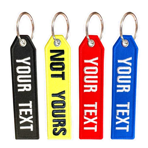 Ssass Customized Keychain, Personalized Embroidery Double-sided Keychain with your Text Number, Motorcycle key tag Accessories for Cars, Scooters, ATV