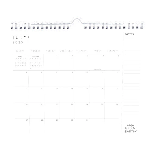 Blue Sky Green Earth 2025-2026 Monthly Academic Year Wall Calendar, July 2025 - June 2026, 11