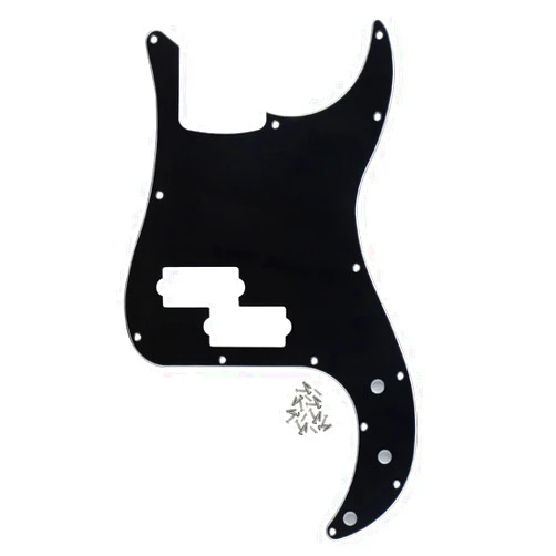 FLEOR 3Ply Black P Bass Pickguard Guitar Scratch Plate Pick Guard for 4 String American/Mexican Standard P Bass Style