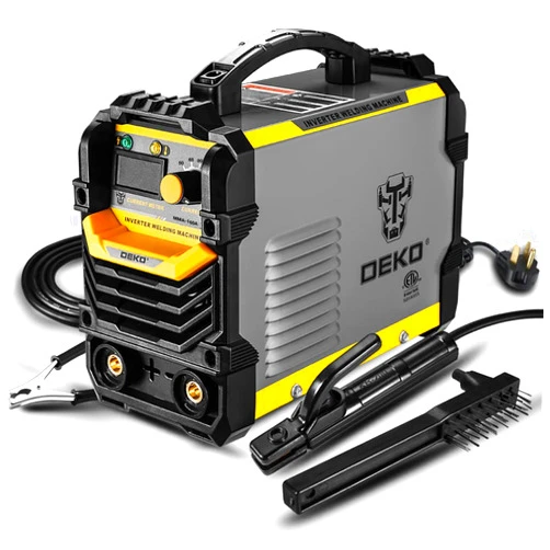 DEKOPRO 110/220V MMA Welder,160A ARC Welder Machine IGBT Digital Display LCD Hot Start Welder with Electrode Holder,Work Clamp, Input Power Adapter Cable and Brush