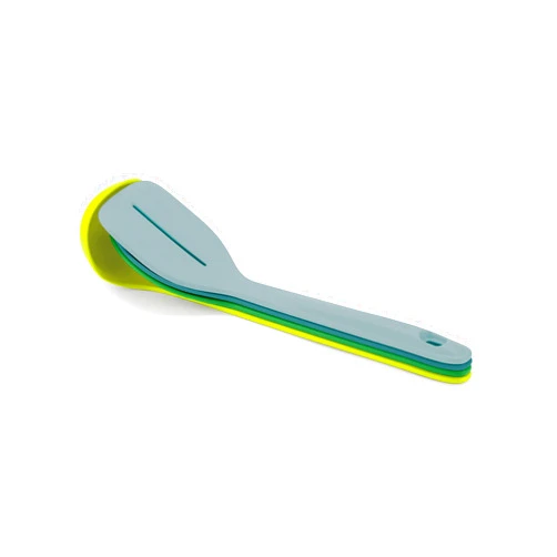 Joseph Joseph Duo 4-Piece Utensil Set Heat-Resistant Set with Ladle, Solid & Slotted Spoons, and Turner; Handles Clip for Organized Storage, Opal