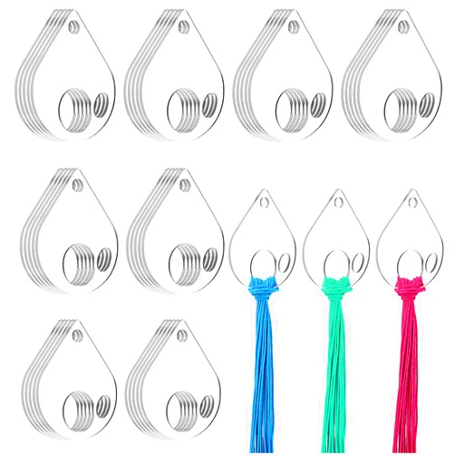 QfwdfcTrenz 40PCS Acrylic Embroidery Floss Drop, Teardrop Acrylic Bobbins, Floss Drops Cross Stitch, Clear Embroidery Thread Organizers, Cross Stitch Tread Bobbins for DIY Craft Sewing Thread Storage