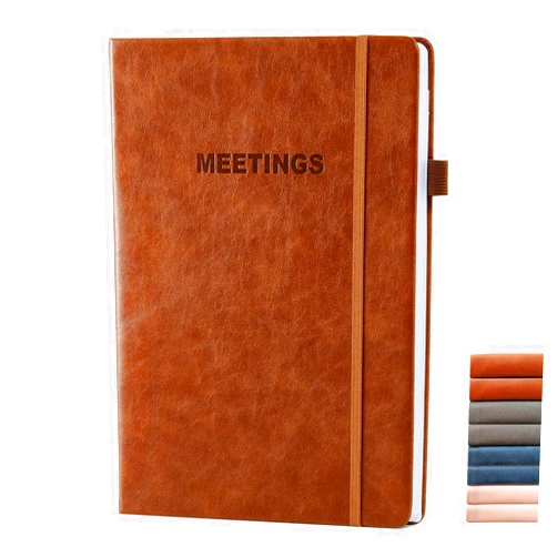CalenDream Meeting Notebook for Work Organization - Work Planner Notebook With Action Items, Vegan Leather Cover, 200Pages (7