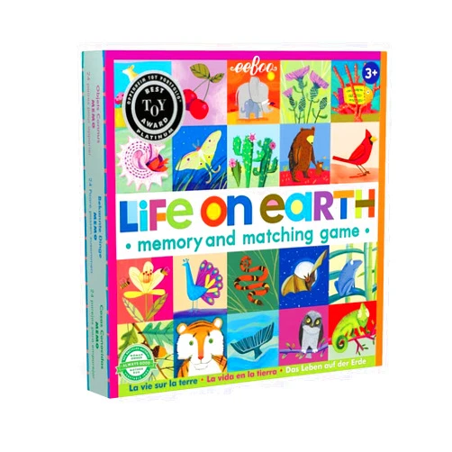 eeBoo: Life on Earth, Memory & Matching Game, Developmental and Educational, 24 Pairs to Match, Single or Multiplayer Function, for Ages 3 and up