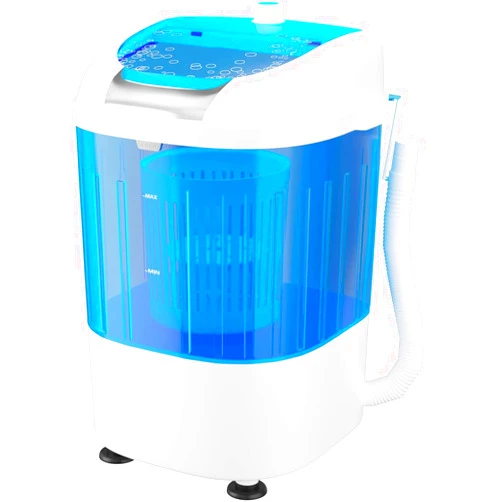 MEDIMALL Portable Washing Machine, Mini Washer and Dryer Combo w/ 5.5lbs Washing Capacity, Spin Cycle Basket, Drain Hose, Semi-Automatic Laundry Machine for RVs Camping Apartments Dorms Blue