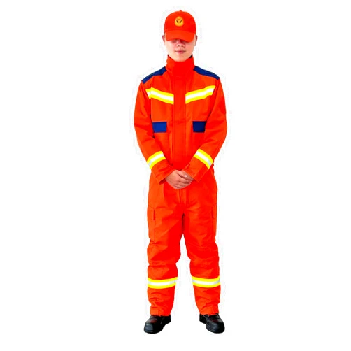 Generic LANKASTA Firefighting Gear For Men - Fire Resistant Workwear, Safety Coverall with Reflective Stripes, Fireman Suit