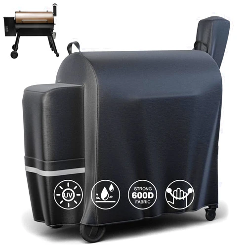 QuliMetal Grill Cover for Traeger Pro 34 Series, Pro 780, Texas Elite 34, Eastwood 34 Series Pellet Grills and Smokers, Z Grills 700/550/600 Series, Heavy Duty Waterproof Grill Cover, 600D
