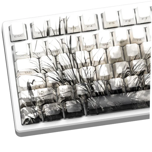 GMKWTL XVX Orchid Shine Through Keycaps, Double Shot PBT Keycaps, Side Printed Keyboard Caps with Dye Sublimation Full Keycap Sets Suitable for Gateron Cherry MX Switches Mechanical Keyboard