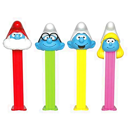 Generic PEZ Candy Smurfs Dispenser Set - Papa Smurf, Smurfette, Brainy Smurf and Generic Smurf (Bundle of 4 Pez Dispensers)