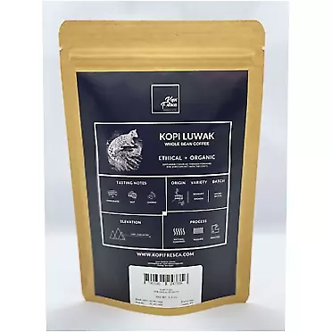 Kopi Fresca – Wild Kopi Luwak Ethically Sourced – Roasted Whole Bean Civet Coffee (50g) 50.0 Grams