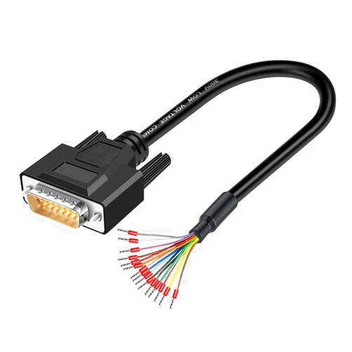 ANMBEST DB15 Male Solderless Breakout Connector with 5Ft 26AWG Replacement Cable, Plastic Shell RS232 D-SUB Serial to 15-Pin Port Terminal Male Adapter Connector Breakout Board