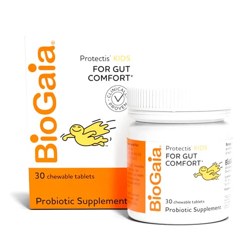 BioGaia Protectis Kids | Probiotic for Ages 3+ | Eases Occasional Digestive Issues & Promotes Regularity | Allergen, Dairy, Soy & Gluten Free | Backed by 30 Years of Research | 30 Day Supply