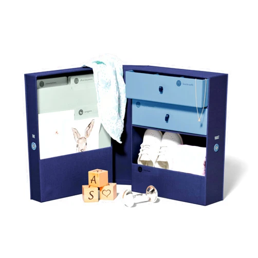Savor | Baby Keepsake Organizer Box | The Original Fabric Acid-Free Modern Minimalist Gender-neutral Memory Box with Labels | For Pregnancy, Mother’s Day, Baby Shower, New Baby Girl Baby Boy Gifting