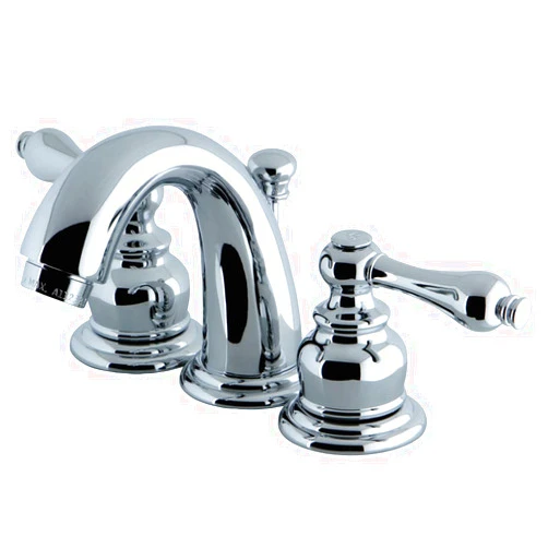 Kingston Brass KB911AL Victorian Mini Widespread Lavatory Faucet with Brass Pop-Up, Polished Chrome, 4-Inch Adjustable Center