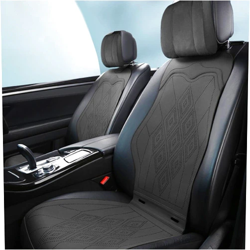 LAVLEM Car Seat Cushion Compatible with Dacia Duster Logan MCV Sandero 2-Seats Suede Vehicle Cushion PU Leather Car Seat Cover Comfortable Breathable Double Sided Use (Color : Black, Size : Duster)