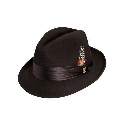 STACY ADAMS Men's Crushable Wool Felt Snap Brim Fedora Hat
