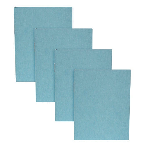 DesignOvation Cydney Photo Album, Set of 4, Teal, Linen Wrapped Photo Albums with 40 Photo Storage Capacity