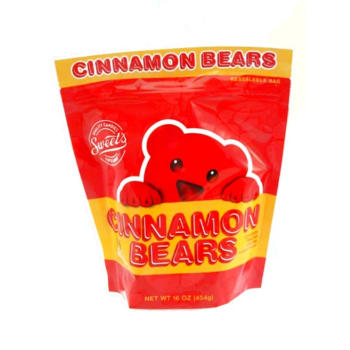 Sweet Candy Company Red Cinnamon Gummy Bears - Hot and Spicy Cinnamon Gummy Candy, Gluten Free Gummies for Kids and Adults, Kosher, Made in the USA - 16 oz Resealable Bag