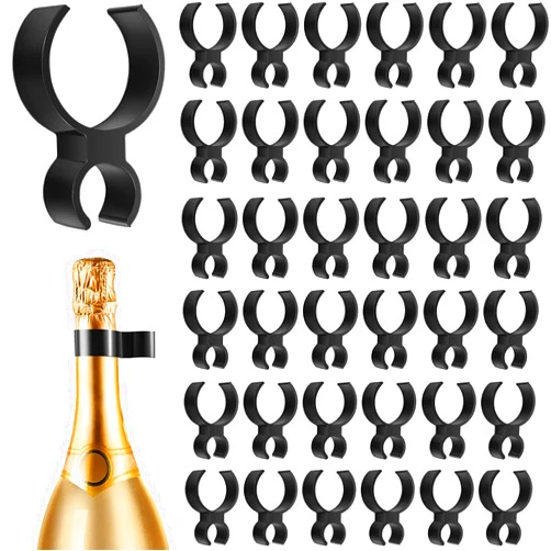 Blulu 48 Pieces Champagne Bottle Clips Champagne Bottle Sparkler Clips Bottle Service Clips Bottle Single Holder Safety Clips for Candle