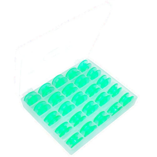 Fbshicung 25Pcs/Box Green bobbins with Thread Hole Compatible with Husqvarna Viking #4125615-45,4123078-GS,4131825-45
