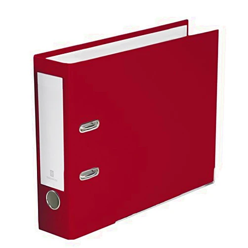 Bindertek 2-Ring 3-Inch Premium Linen Textured Top File Binder, for Top-Punched Paper, Red (TFN-BR)