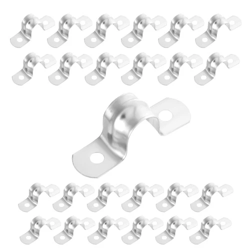 KALIONE 60 Pcs Conduit Clamps M12 Rigid Pipe Strap Clamps Stainless Steel Two Hole Strap U Bracket 1/2