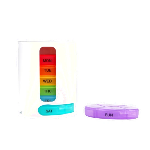 PH Superior Weekly Pill Organizer 7 Day Four Time A Day Pill Case MORN/NOON/EVE/BED Large Storage Pill Box of Daily Fill Medicine Pill Cases Rainbow Design