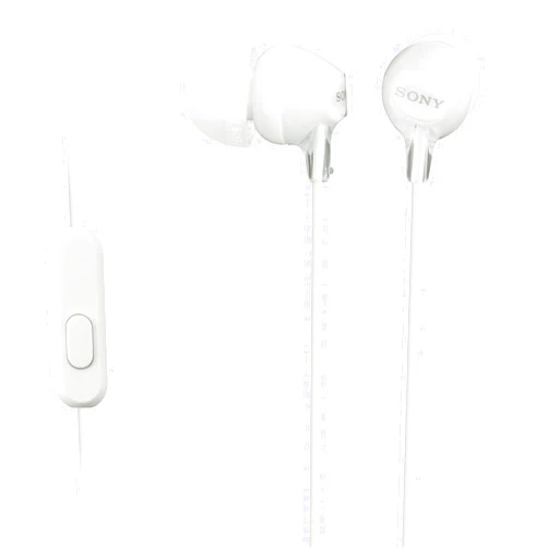 Sony MDREX15AP in-Ear Earbud Headphones with Mic, White
