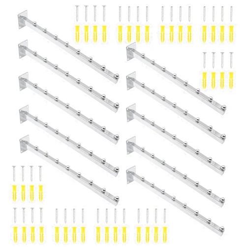 ARREPONT 8 Ball Waterfall Hook Chrome 10 Pack Fits Wall Mounted Coat Hooks Square Tubing Stone Slab Wall Clothing Shop Display