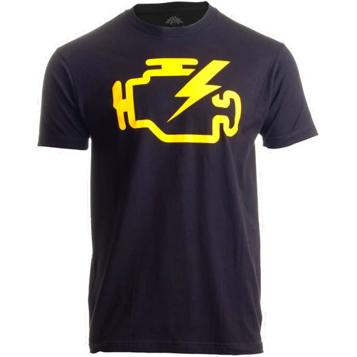 Ann Arbor T-shirt Co. Check Engine Light | Funny Mechanic Macanic Machanic Car Clothing Men T-Shirt