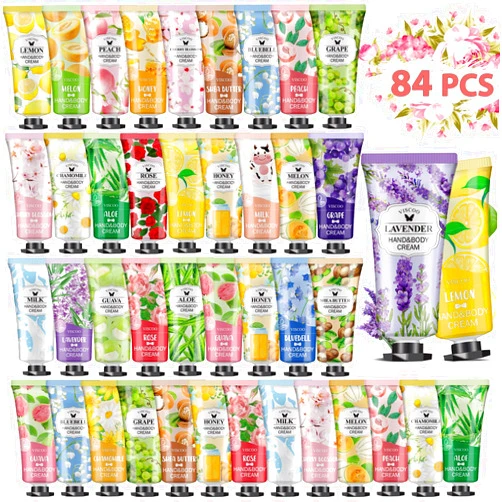 VISCOO 84 Pack Hand Cream Gifts Set For Women,Mothers Day Gifts,Nurse Week Gifts,Teacher Appreciation Gifts,Bulk Hand Lotion Travel Size for Dry Cracked Hands,Mini Hand Lotion for Baby Shower Party Favors