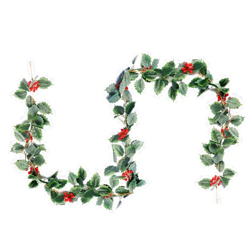 Egghat 5.5 FT Christmas Garland Red Berry and Green Leaf Decoration Xmas Garland with Hanging Loops and Hooks for Indoor Outdoor Home Table Stairs New Year Wedding Party Decor (Simple)
