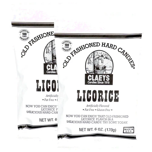 The Hampton Popcorn Company Claeys Sanded Licorice Drops, 6 Oz Bag - 2 Pack, Hard Sour Candy, Licorice Flavored Candy