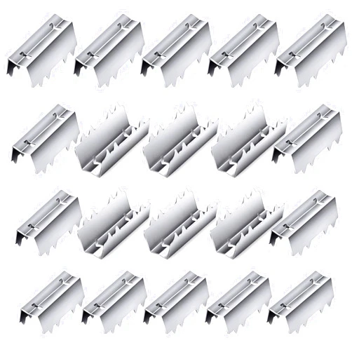 ANCIRS 40 Pack Metal Open-End Timing Belt Clamps, GT2 Open Belt Clips for 3D Printer Projects-Silver