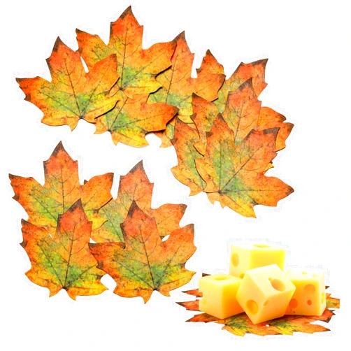 Eaasty Parchment Fall Leaves Thanksgiving Cheese Paper Parchment Leaves Decorative Paper for Plate Table Charcuterie Boards Food Serving Decoration (50 Pcs)