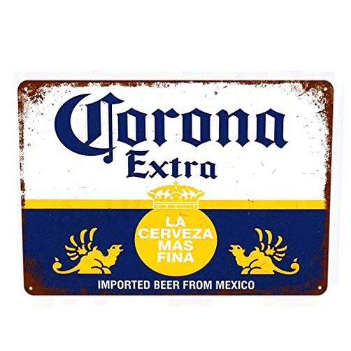 HISIMPLE Corona Extra Beer Poster Cover Wall Decor Metal Sign Vintage Pub Bar Restroom Home Beach Living Room Decoration Tin Signs