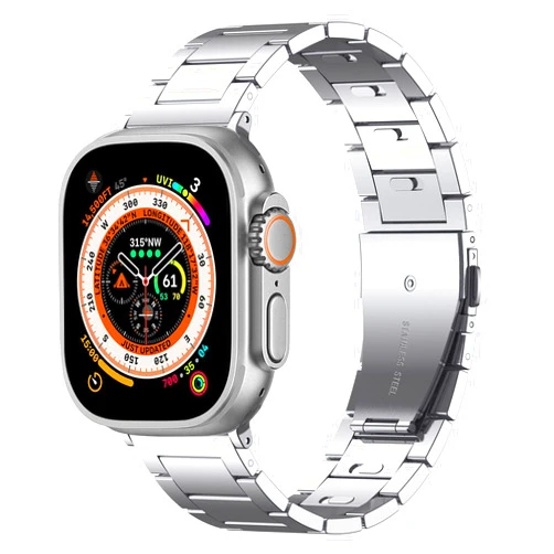 STARGOGO Upgraded No Tools Needed Stainless Steel Link Bracelet Compatible with Apple Watch Band 49/45/44/42mm 41/40/38mm,Quick Release Adjustable Business Solid Metal Watch Strap for iWatch Strap