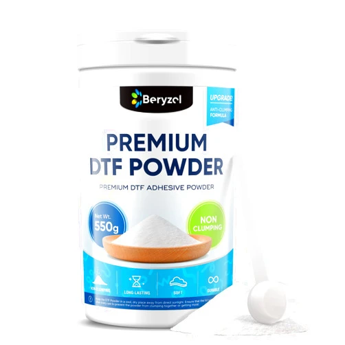 Beryzol DTF Powder 550g / 19.4oz White Digital Transfer Hot Melt Adhesive, DTF Transfer Powder for Sublimation, DTF PreTreat Powder for All DTF and DTG Printers